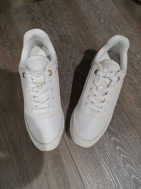 Michael Kors White Mesh Lace-Up Sneakers